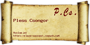 Pless Csongor névjegykártya