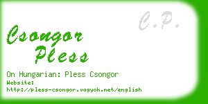 csongor pless business card